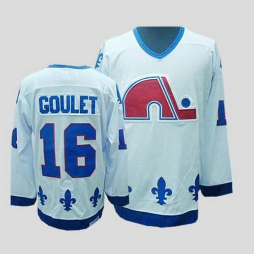 Youth Nordiques #16 Michel Goulet Stitched CCM Throwback white NHL Jersey