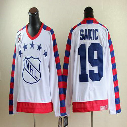 Youth Nordiques #19 Joe Sakic White All Star CCM Throwback 75TH Stitched NHL Jersey