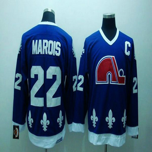 Youth Nordiques #22 Mario Marois Stitched CCM Throwback Blue NHL Jersey