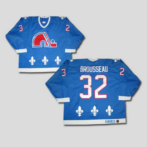 Youth Nordiques #32 Paul Brousseau Stitched CCM Throwback blue NHL Jersey