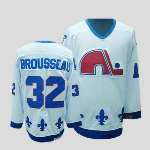 Youth Nordiques #32 Paul Brousseau Stitched CCM Throwback white NHL Jersey