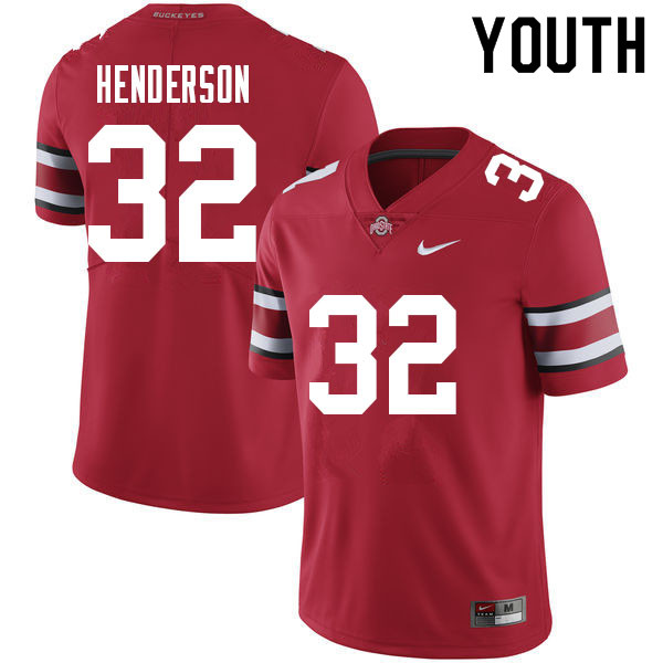 Youth Ohio State Buckeyes #32 TreVeyon Henderson Red Jersey
