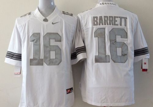 Youth Ohio State Buckeyes 16 J. T. Barrett White Limited Platinum NCAA Jersey