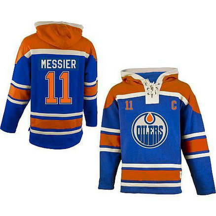 Youth Oilers #11 Mark Messier Light Blue Sawyer Hooded Sweatshirt Stitched NHL Jersey