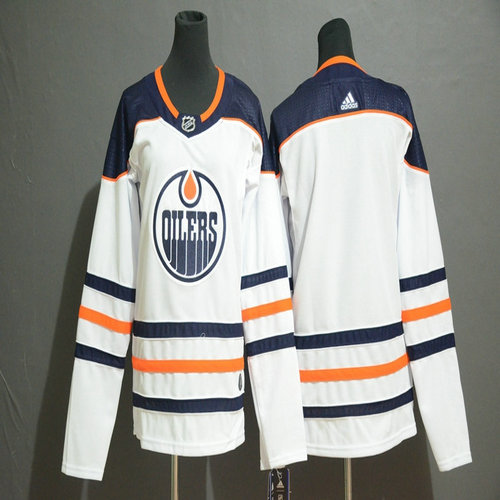 Youth Oilers Blank White Youth Adidas Jersey