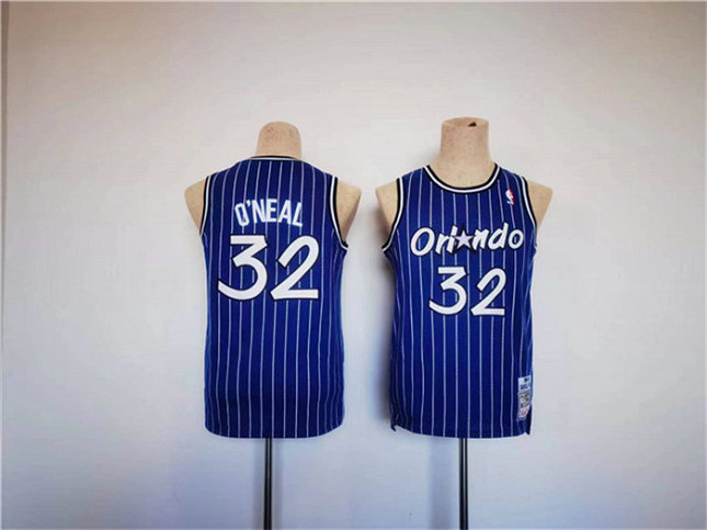 Youth Orlando Magic#32 Shaquille O'Neal Blue Throwback Stitched Jersey