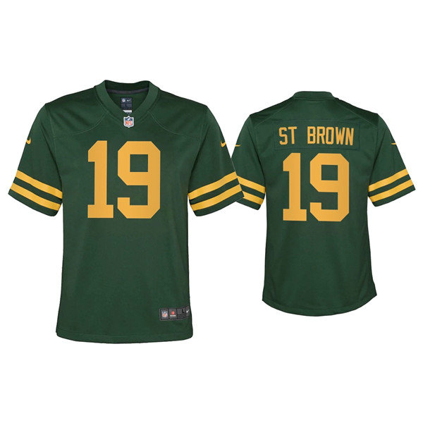 Youth Packers #19 Equanimeous St. Brown Alternate Game Green Jersey