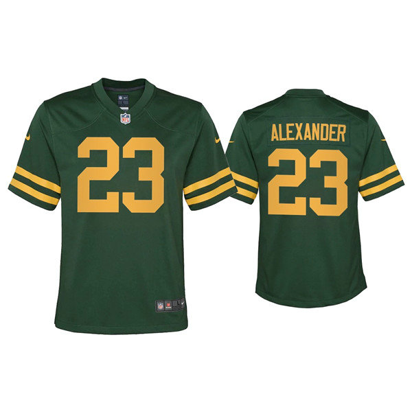 Youth Packers #23 Jaire Alexander Alternate Game Green Jersey
