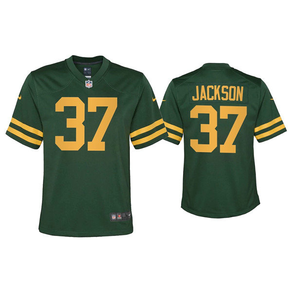 Youth Packers #37 Josh Jackson Alternate Game Green Jersey