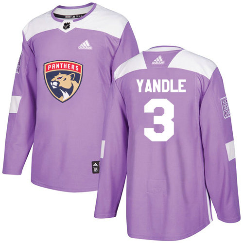 Youth Panthers #3 Keith Yandle Purple Authentic Fights Cancer Stitched Youth Hockey Jersey