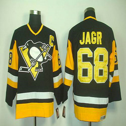 Youth Penguins #68 Jaromir Jagr Black CCM Throwback Stitched NHL Jersey