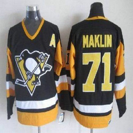 Youth Penguins #71 Evgeni Malkin Black CCM Throwback Stitched NHL Jersey