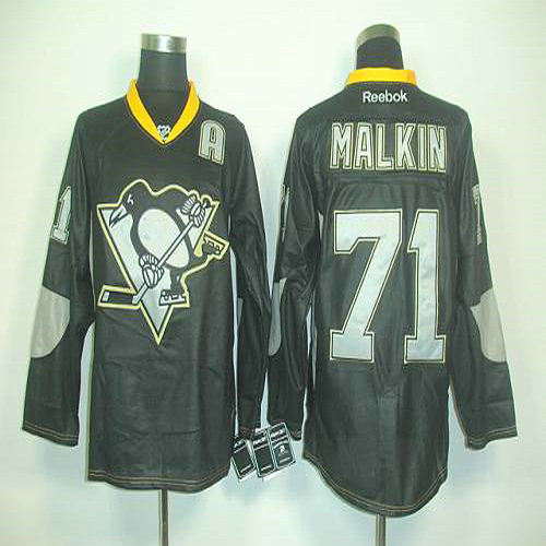 Youth Penguins #71 Evgeni Malkin Black Ice Stitched NHL Jersey