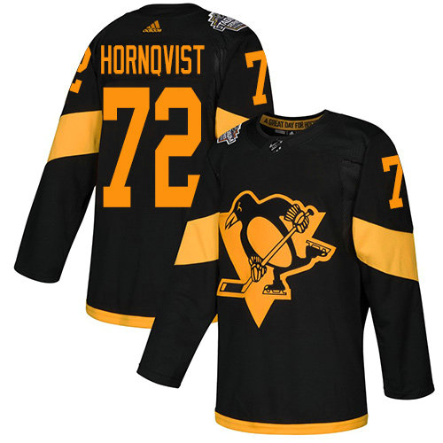 Youth Penguins #72 Patric Hornqvist Black Authentic 2019 Stadium Series Stitched Youth Hockey Jersey