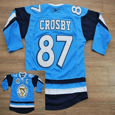 Youth Penguins #87 Sidney Crosby Stitched Baby Blue 2011 Winter Classic Vintage NHL Jersey