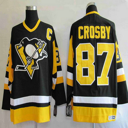 Youth Penguins #87 Sidney Crosby Stitched Black Mitchell&Ness NHL Jersey