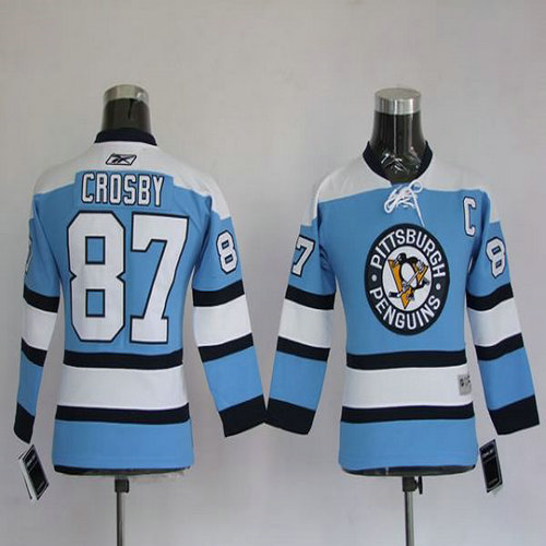Youth Penguins #87 Sidney Crosby Stitched Blue NHL Jersey