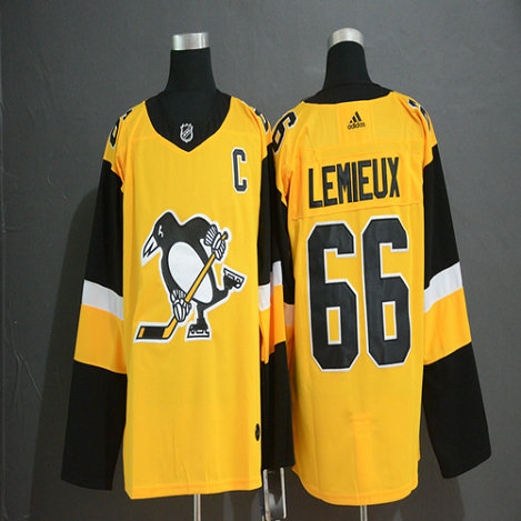 Youth Penguins 66 Mario Lemieux Gold Alternate Adidas Jersey