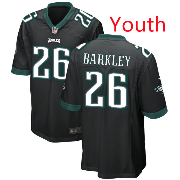 Youth Philadelphia Eagles #26 SAQUON BARKLEY Black Limited Stitched Football Jersey