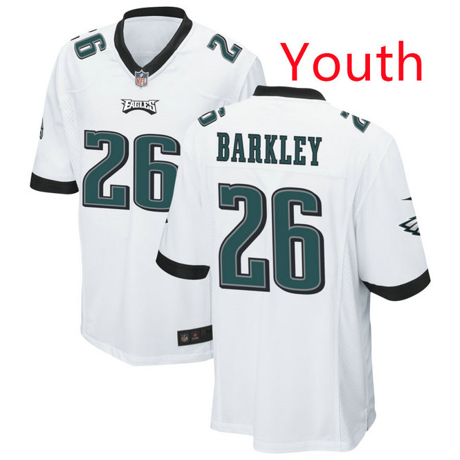 Youth Philadelphia Eagles #26 SAQUON BARKLEY white Limited Stitched Football Jersey