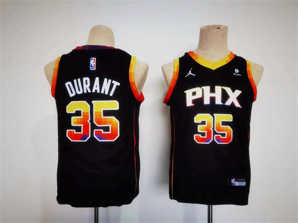Youth Phoenix Suns #35 Kevin Durant Black 2022 23 Statement Edition Stitched Basketball Jersey
