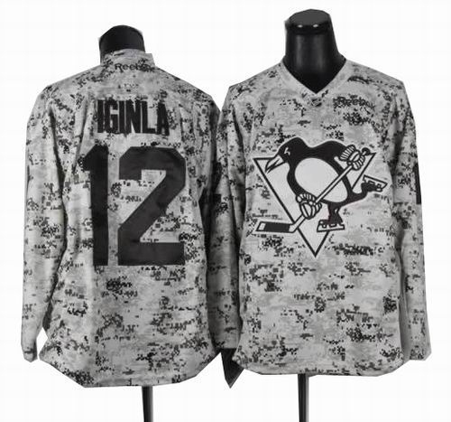 Youth Pittsburgh Penguins 12# Jarome Iginla Camouflage Jersey