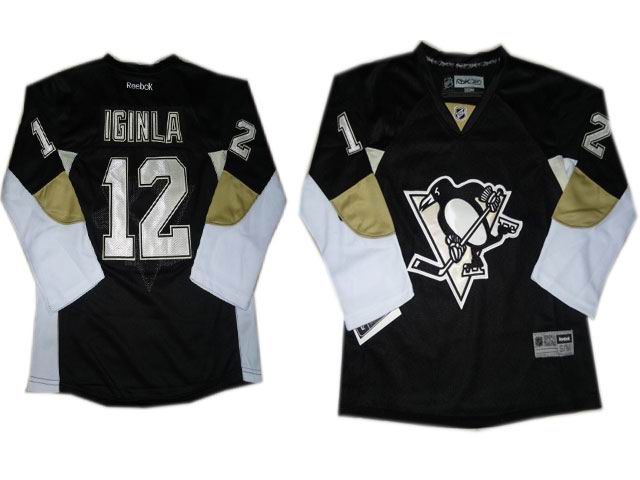 Youth Pittsburgh Penguins 12# Jarome Iginla black jerseys