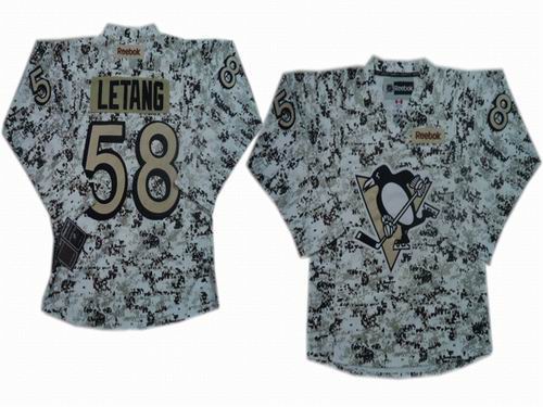 Youth Pittsburgh Penguins 58# Kris Letang Camouflage Jersey