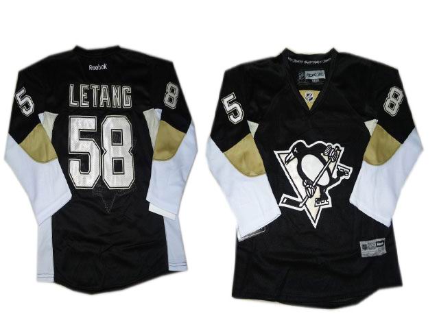 Youth Pittsburgh Penguins 58# Kris Letang black Jersey