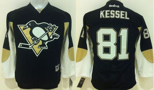 Youth Pittsburgh Penguins 81 Phil Kessel Black NHL Jersey