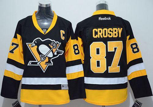 Youth Pittsburgh Penguins 87 Sidney Crosby Black NHL Jersey