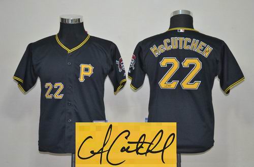 Youth Pittsburgh Pirates 22# Andrew McCutchen black signature jerseys