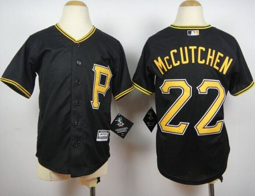 Youth Pittsburgh Pirates 22 Andrew McCutchen Black Cool Base Baseball Jersey
