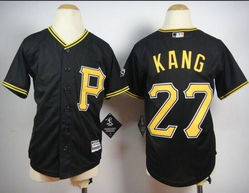 Youth Pittsburgh Pirates 27 Jung-ho Kang Black Cool Base Baseball Jersey