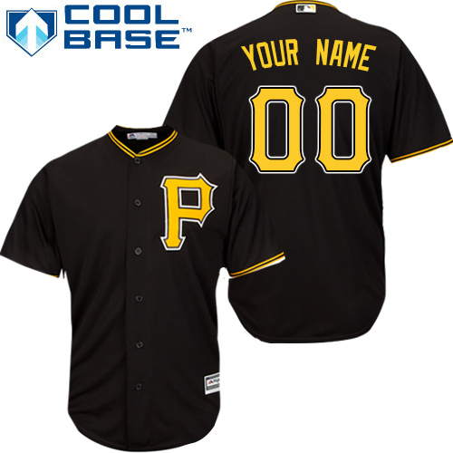 Youth Pittsburgh Pirates Black Customized Authentic Stitched Jersey