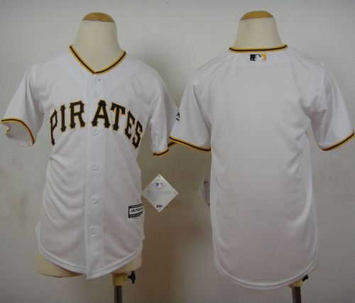 Youth Pittsburgh Pirates Blank White Cool Base Baseball Jersey