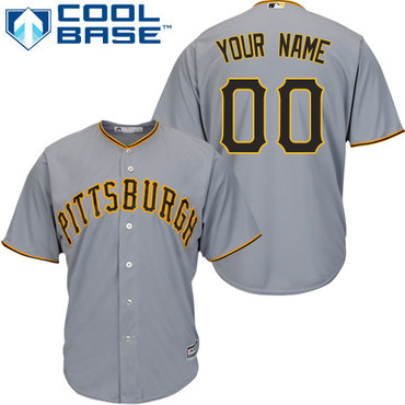 Youth Pittsburgh Pirates Gray Customized Authentic Stitched Jersey