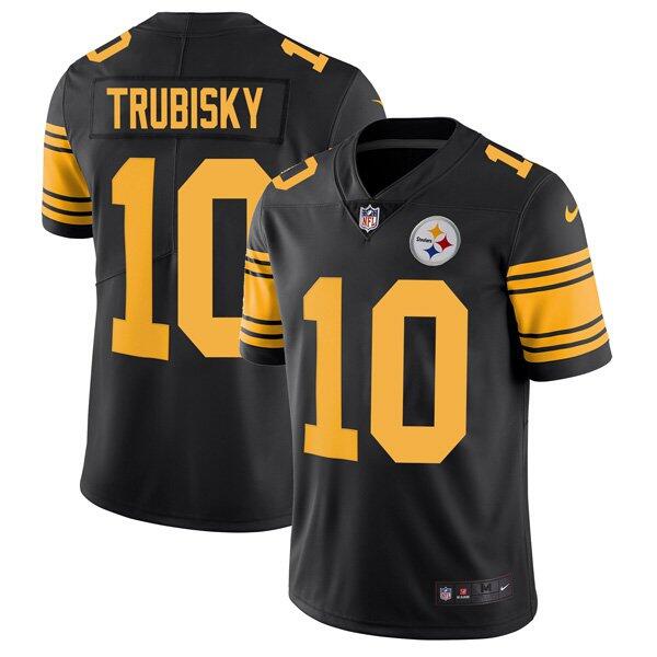 Youth Pittsburgh Steelers #10 Mitchell Trubisk Black Color Rush Limited Stitched Jersey