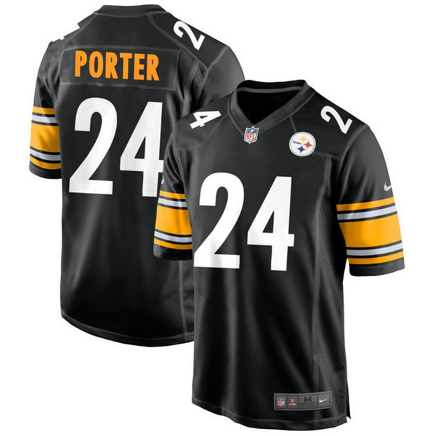 Youth Pittsburgh Steelers #24 Joey Porter Jr. Black 2023 Draft Stitched Game Jersey