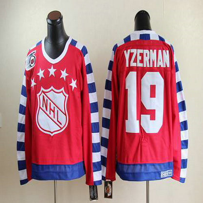 Youth Red Wings #19 Steve Yzerman Red All Star CCM Throwback 75TH Stitched NHL Jersey