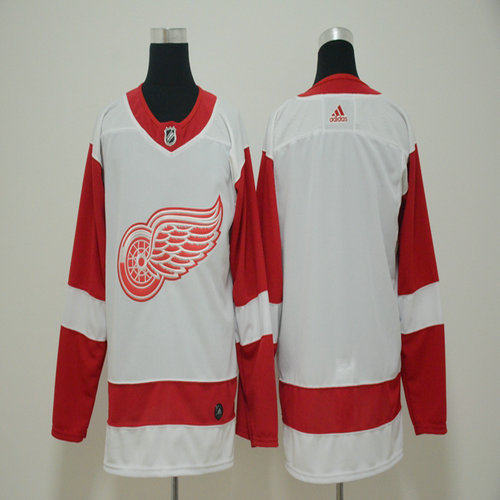 Youth Red Wings Blank White Adidas Jersey