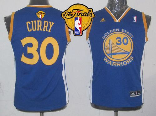 Youth Revolution 30 Golden State Warriors 30 Stephen Curry Blue The Finals Patch NBA Jersey