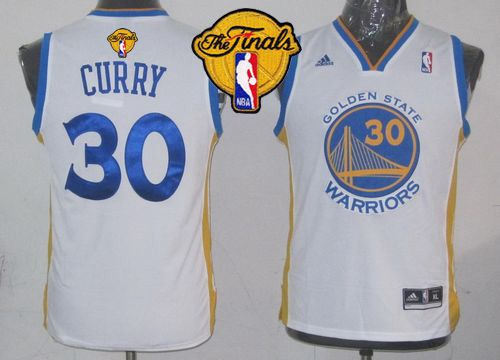 Youth Revolution 30 Golden State Warriors 30 Stephen Curry White The Finals Patch NBA jersey