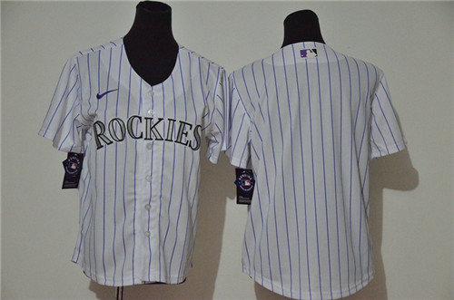 Youth Rockies Blank White Youth Cool Base Jersey