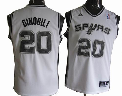 Youth San Antonio Spurs 20# Manu Ginobili white Revolution 30 jerseys
