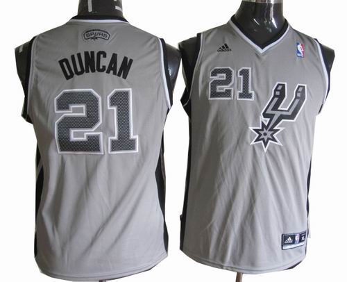 Youth San Antonio Spurs 21# Tim Duncan grey Revolution 30 jerseys
