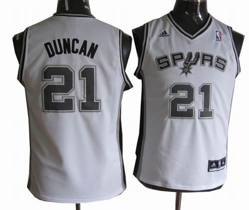 Youth San Antonio Spurs 21# Tim Duncan white Revolution 30 jerseys