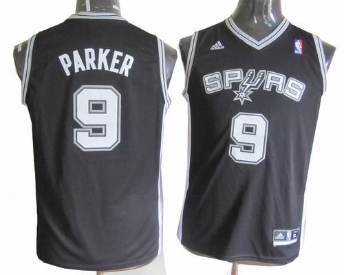Youth San Antonio Spurs Tony Parker 9# black Revolution 30 jerseys