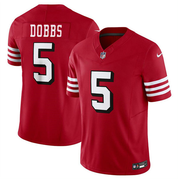 Youth San Francisco 49ers #5 Josh Dobbs 2024 F.U.S.E. New Red Vapor Untouchable Limited Stitched Football Jersey