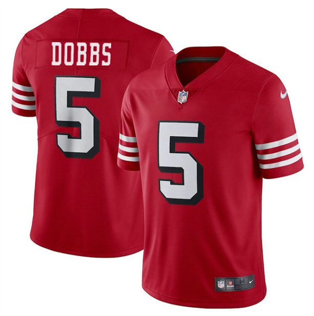 Youth San Francisco 49ers #5 Josh Dobbs New Red Vapor Untouchable Limited Stitched Football Jersey